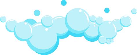 Cartoon soap foam with bubbles. Light blue suds of bath, shampoo ...