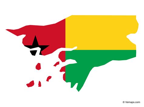 Flag Map of Guinea-Bissau | Free Vector Maps