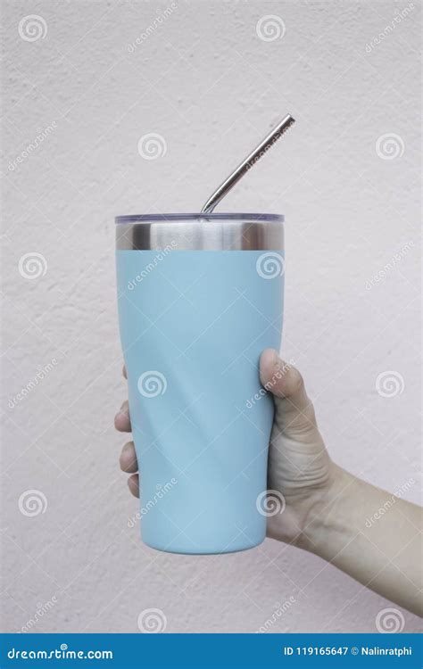 Stainless Steel Straw and Thermos Mugs for Reusable Set Stock Image - Image of kitchen ...