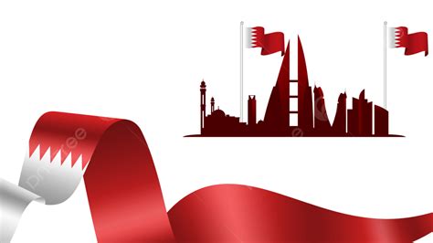 Bahrain Flag City Silhouette, Bahrain, National Flag, Red Banner PNG ...