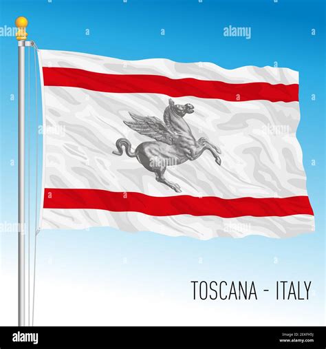 Tuscany, flag of the region, Italian Republic, vector illustration ...