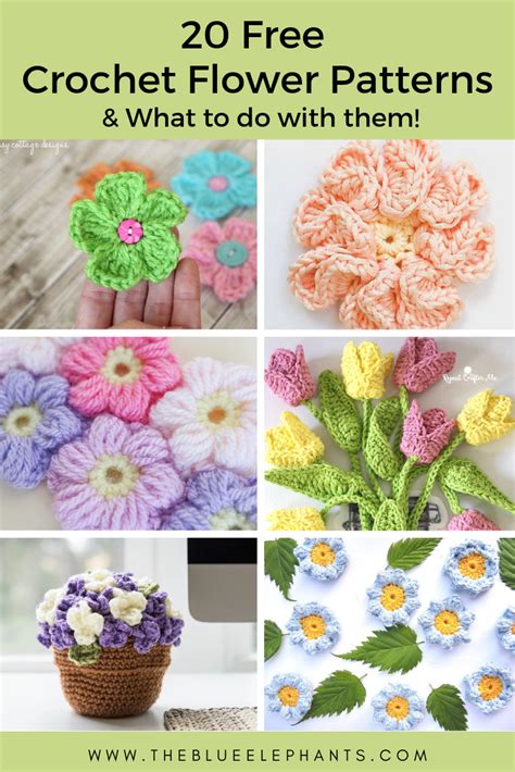 20 Free Patterns for Crochet Flowers & What to Do with Them