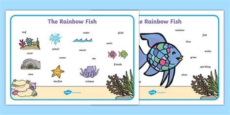 FREE! - Word Mat (Images) to Support Teaching on The Rainbow Fish