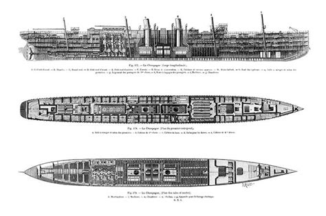 SS La Champagne—Deck Layout – Old Book Illustrations