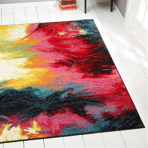 Modern Rug Contemporary Area Rugs Multi Geometric Swirls Lines Abstract ...