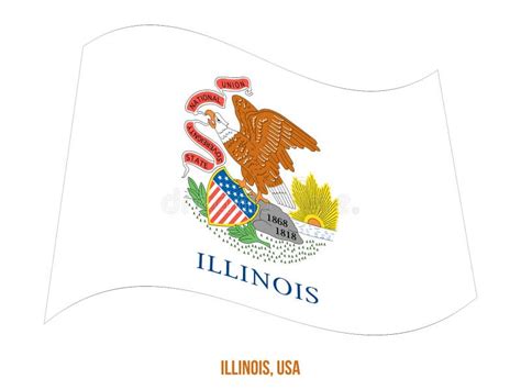 Flag of Illinois, USA stock vector. Illustration of midwest - 141880790