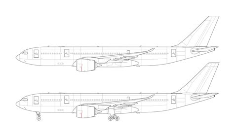 Airbus A330-800 NEO blank illustration templates – Norebbo