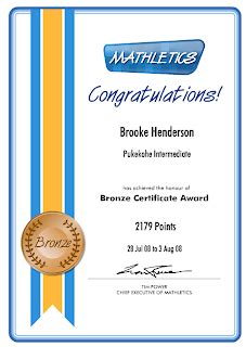 brooke h: Mathletics awards