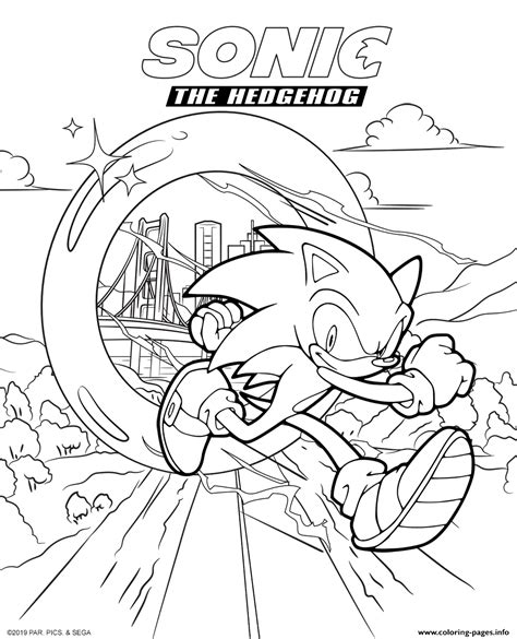 Sonic The Hedgehog Movie 2020 Coloring page Printable