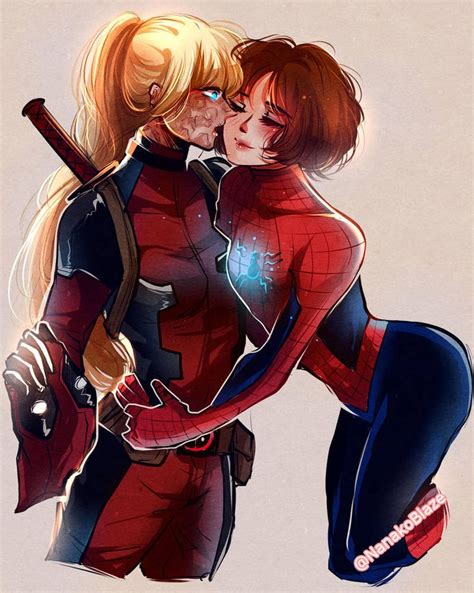 Spideypool genderbend by NanakoBlaze | Deadpool and spiderman, Spideypool, Marvel heroes