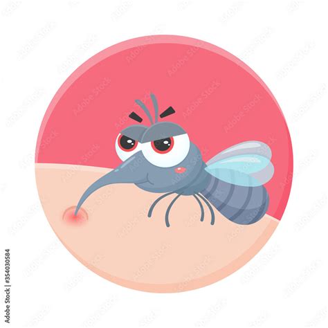 Vector cartoon mosquito sucking the blood of people, Aedes mosquitoes carry dengue fever to ...