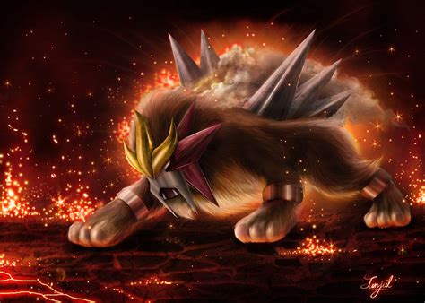 ENTEI by SanjulWhiteShadow.deviantart.com on @deviantART | Pokemon entei, Pokemon realistic ...