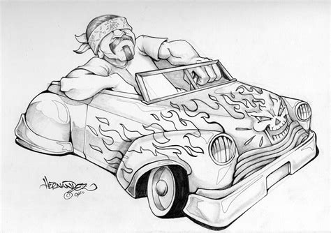 lowrider | Graffiti cartoons, Lowrider drawings, Lowrider art