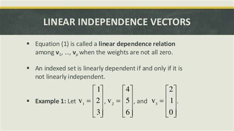 Linear dependence & independence vectors