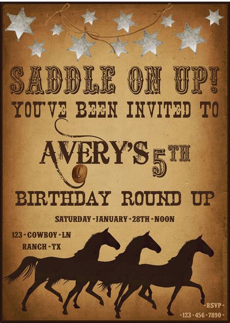 Free Printable Cowboy Birthday Invitations | BirthdayBuzz