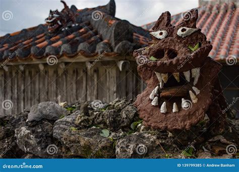 Shisa Statues, Taketomi Island, Okinawa, Japan. Stock Image - Image of ...