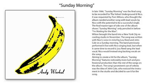 The Velvet Underground & Nico - Sunday Morning (Mono) - YouTube