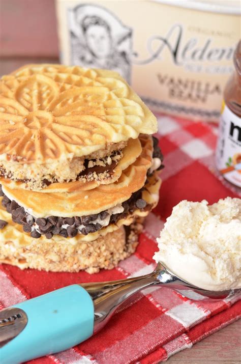 Nutella Pizzelle Ice Cream Sandwiches