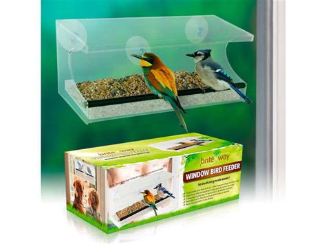Window Bird Feeder - See-Through Acrylic - Clear, Removable Slide Out ...