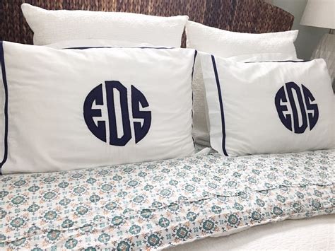 Monogram Applique Standard Sham / Standard Sham / Bedding / Pillowcase