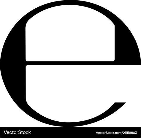 Estimated sign e mark symbol e icon black color Vector Image