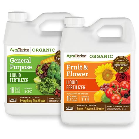 AgroThrive Organic Liquid Fertilizer for Fruits and Flowers | Fast Acting Fertilizer for Plants ...