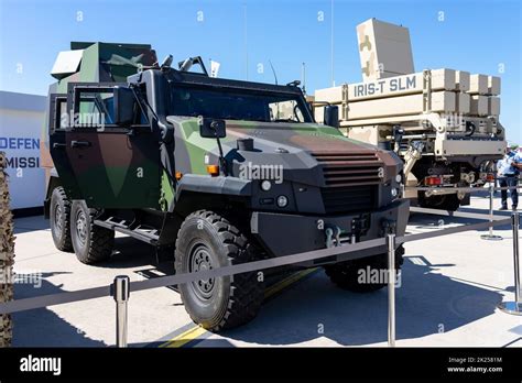 BERLIN, GERMANY - JUNE 23, 2022: Highly mobile shorad system IRIS-T SLS ...