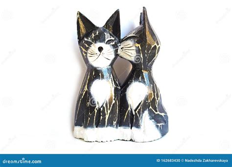 Kissing Black Cats on a White Background. Stock Photo - Image of beautiful, cats: 162683430