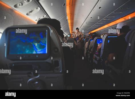 Emirates flight interior hi-res stock photography and images - Alamy