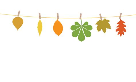 hello autumn, orange leaves hanging on a string, fall season banner decoration element, colorful ...