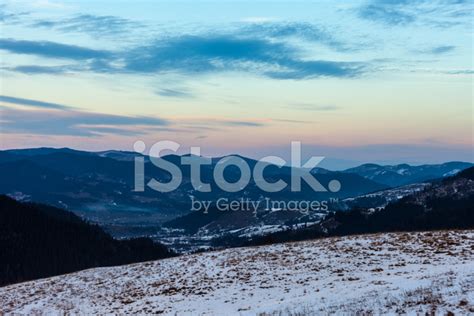 Winter Snow Covered Mountain Peaks In Europe. Stock Photo | Royalty ...