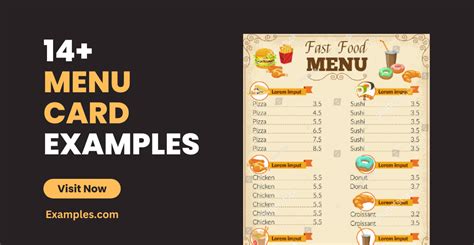 Menu Card - 14+ Examples