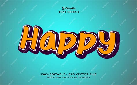 Premium Vector | Happy bold text effect