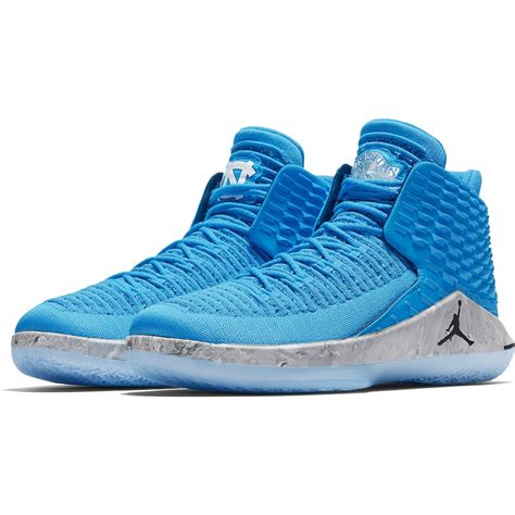 Men's Jordan Brand Light Blue/Gray North Carolina Tar Heels Air Jordan XXXII Basketball Shoes