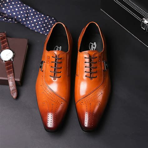 Spring Autumn Fashion Genuine Leather Men Brogue Shoes - QwinkAdink