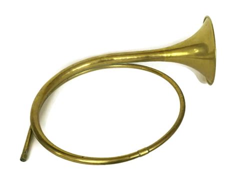 French Vintage Brass Hunting Horn. French Horn Fox Hunting