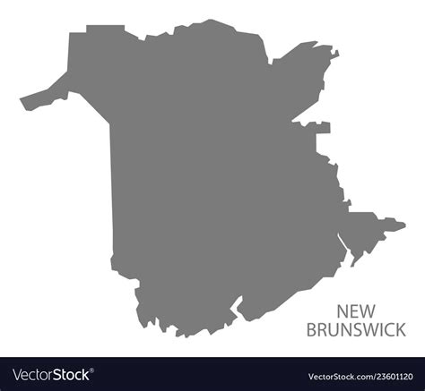 New brunswick canada map grey Royalty Free Vector Image