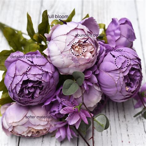 Light Purple Silk Peonies Artificial Flower Bouquet – FiveSeasonStuff