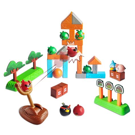 Buy ROLOSO Newly Licensed Angry Birds Toys Playsets Build N’ Launch ...