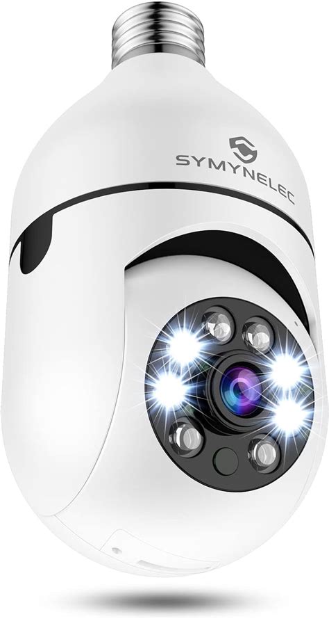 Amazon.com : SYMYNELEC Light Bulb Security Camera 2K, 2.4GHz Wireless WiFi Light Socket Security ...