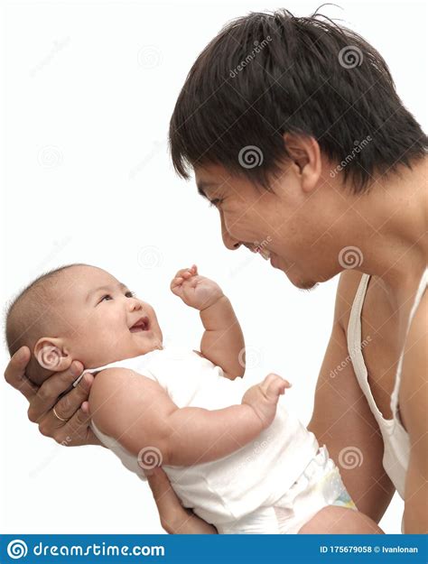 Happy Father Carrying His Baby Stock Photo - Image of isolated, health ...