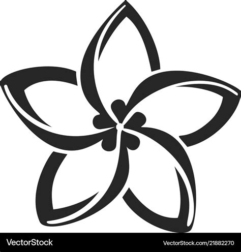 Plumeria Flower Outline Vector | Best Flower Site