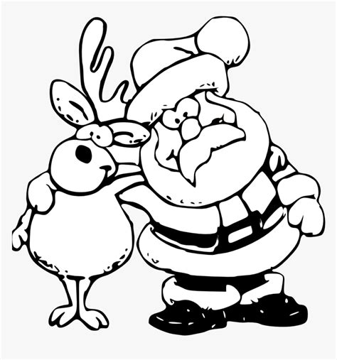 Clipart Santa Black And White