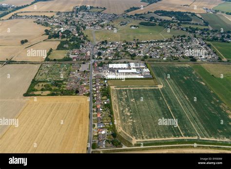 An aerial view of the Essex village of Great Bentley and surrounding countryside Stock Photo - Alamy