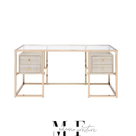 Modern Glass Desk with Drawers Desk with Storage Glam | Etsy