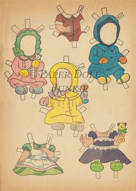 Vintage Paper Dolls Printable Instant Download PDF Printable - Etsy