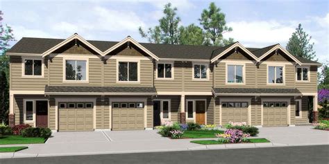 Fourplex Plan, 20 Ft Wide House Plan, Row Home Plan, 4 Plex,F-547 | Town house plans, House ...