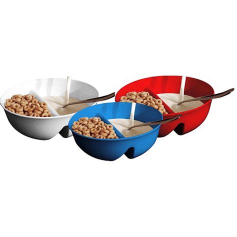 3 Pack - Anti-Soggy Cereal Bowl - Red, White and Blue - Keeps your ...