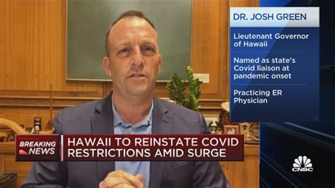 Hawaii Lt. Governor Josh Green on the state's reinstatement of Covid-19 ...