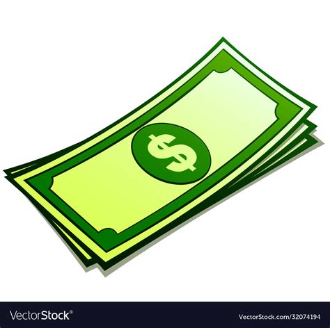 Money bills cartoon isolated Royalty Free Vector Image